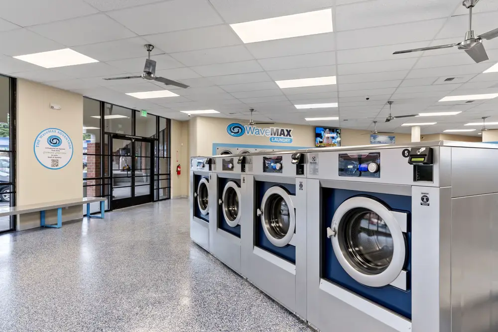 Modern WaveMAX laundromat interior — Kent, WA